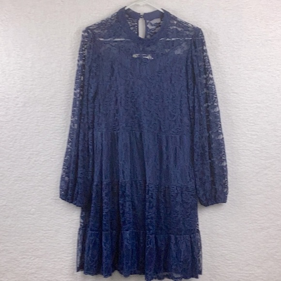 Andree Women’s Size Medium Blue Lace Dress. - Picture 1 of 10